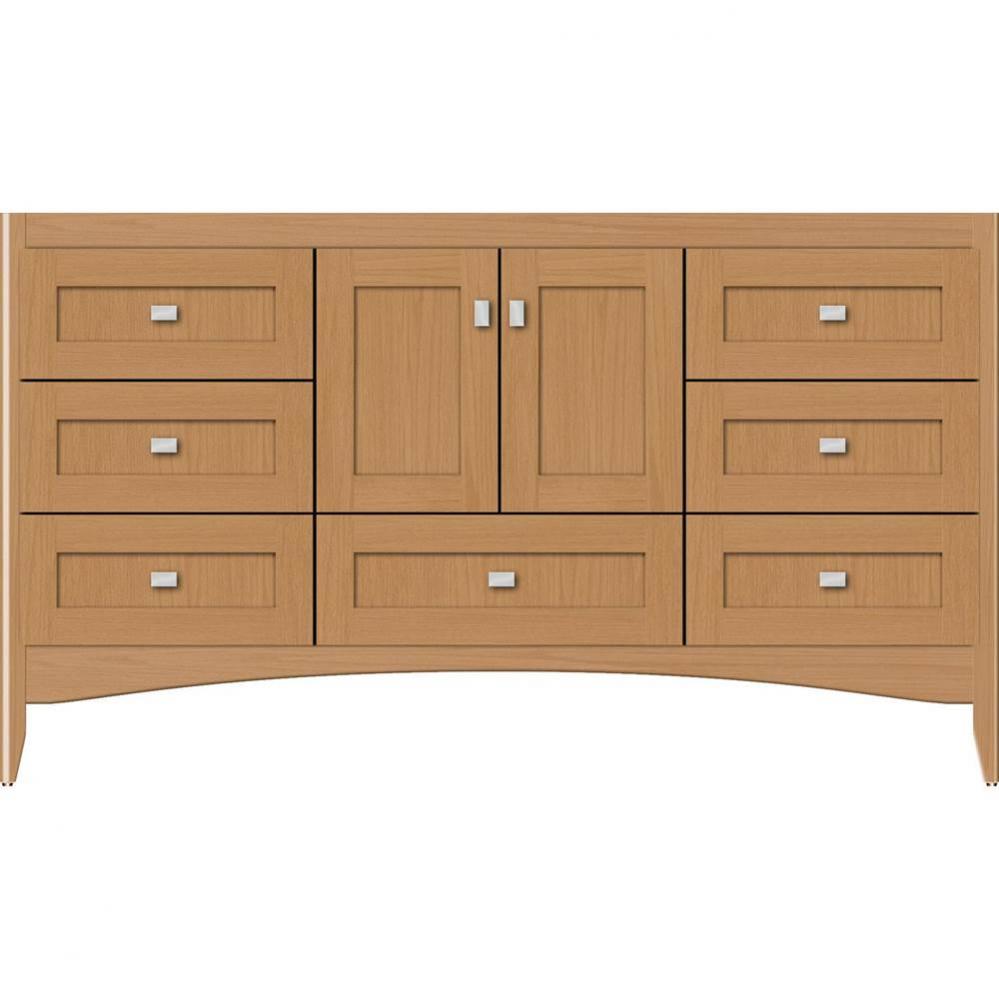 60 X 21 X 34.5 Wallingford Vanity Shaker Nat Oak Sb