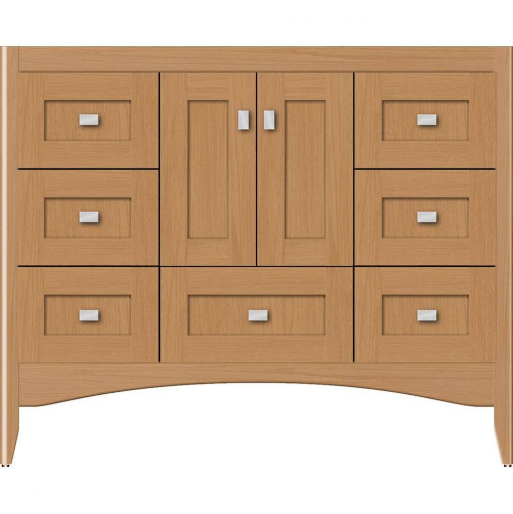 42 X 18 X 34.5 Wallingford Town Vanity Shaker Nat Oak 6 Drw