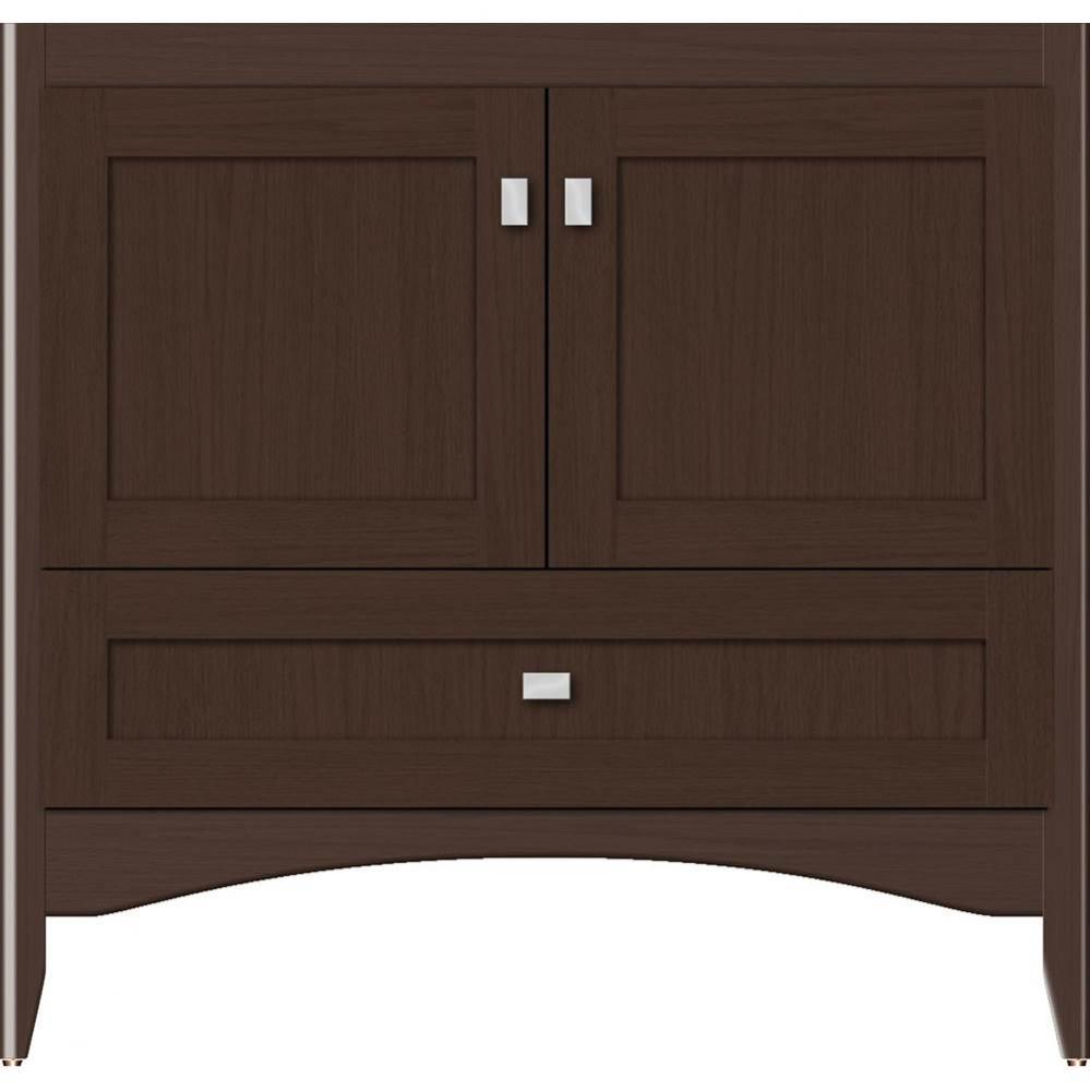 36 X 18 X 34.5 Wallingford Town Vanity Shaker Choc Oak 3 Drw