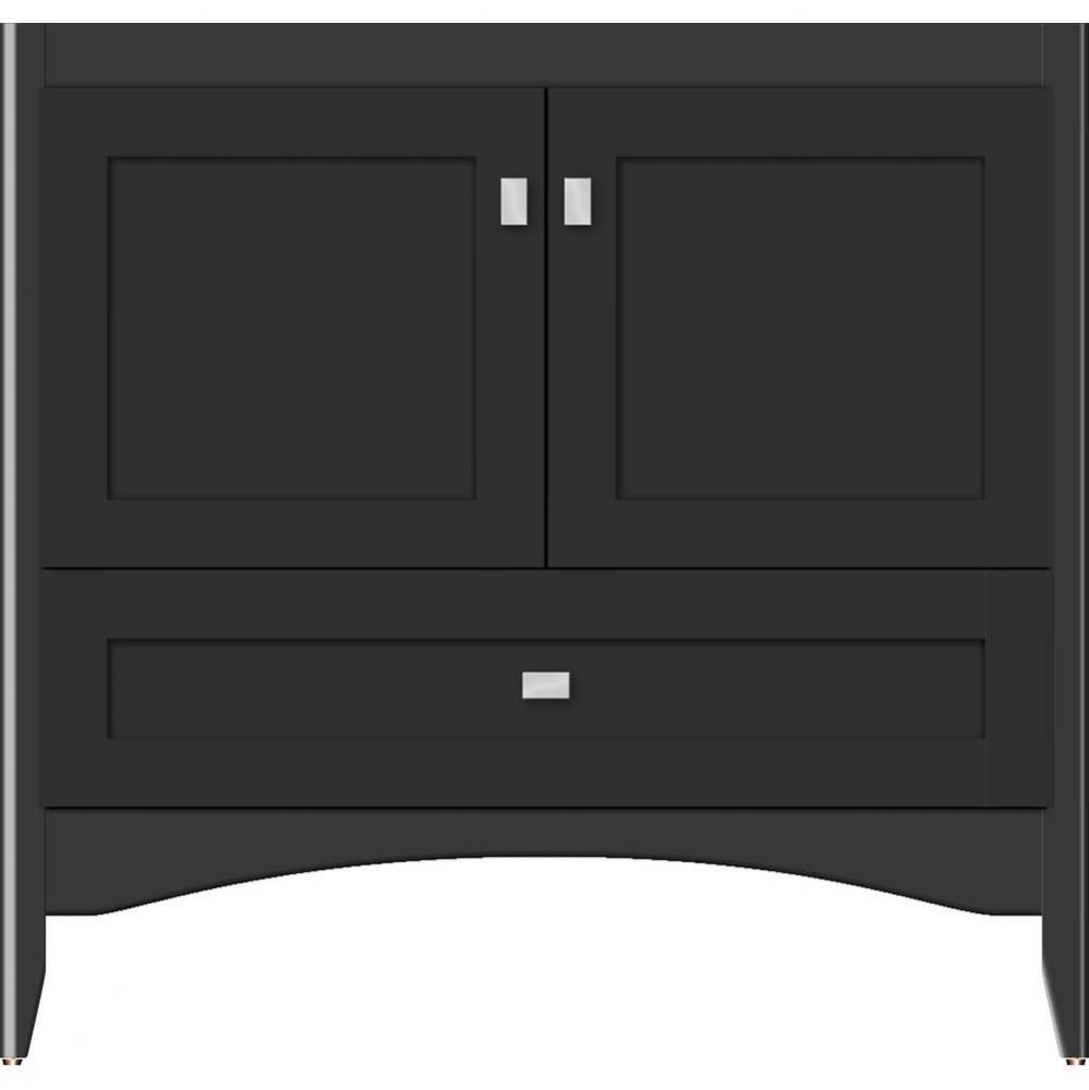 36 X 18 X 34.5 Wallingford Town Vanity Shaker Sat Black 3 Drw