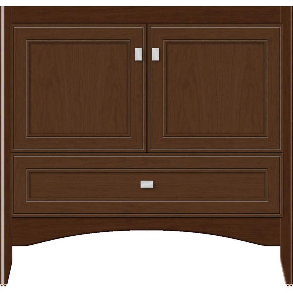 36 X 21 X 34.5 Wallingford Town Vanity Deco Miter Pecan Cherry 3 Drw