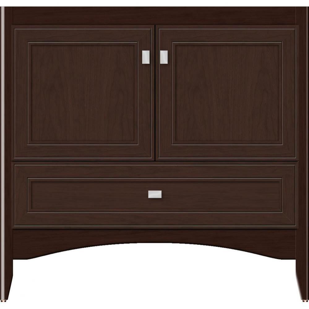 36 X 18 X 34.5 Wallingford Town Vanity Deco Miter Choc Cherry 3 Drw