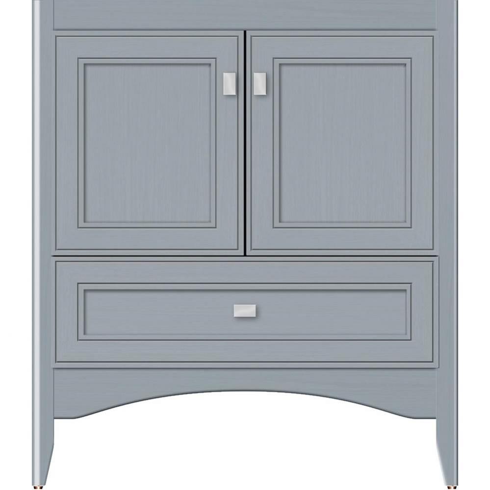 30 X 21 X 34.5 Wallingford Town Vanity Deco Miter Silver Oak 3 Drw