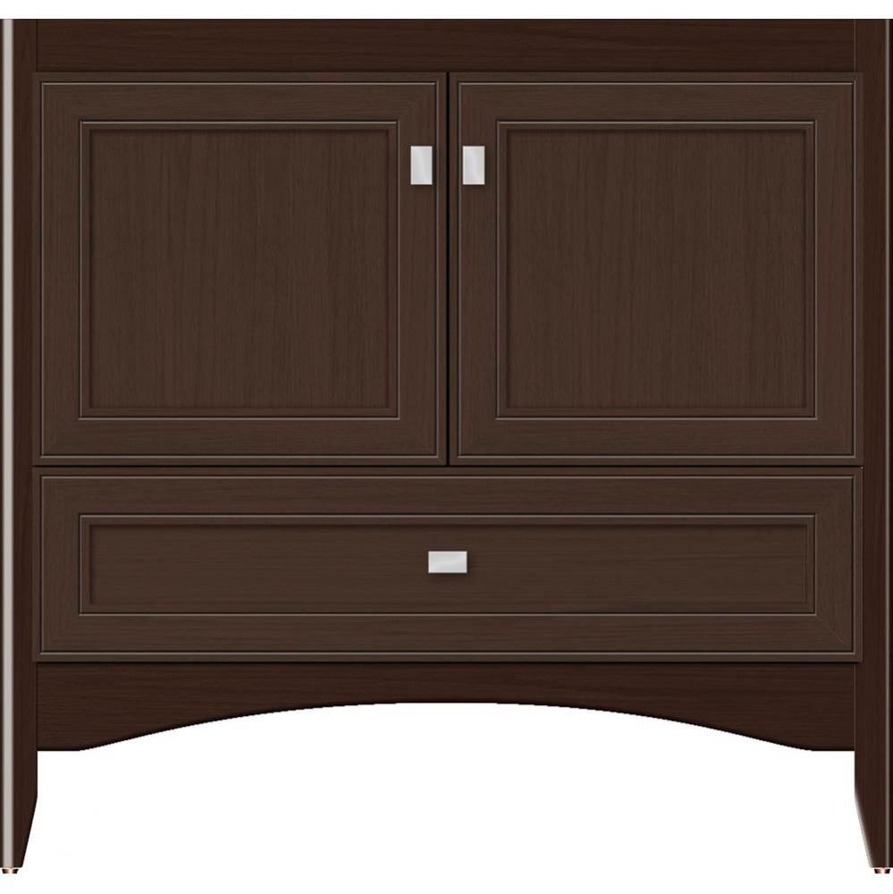 36 X 21 X 34.5 Wallingford Town Vanity Deco Miter Choc Oak 3 Drw