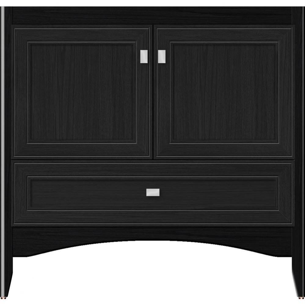 36 X 21 X 34.5 Wallingford Town Vanity Deco Miter Midnight Oak 3 Drw