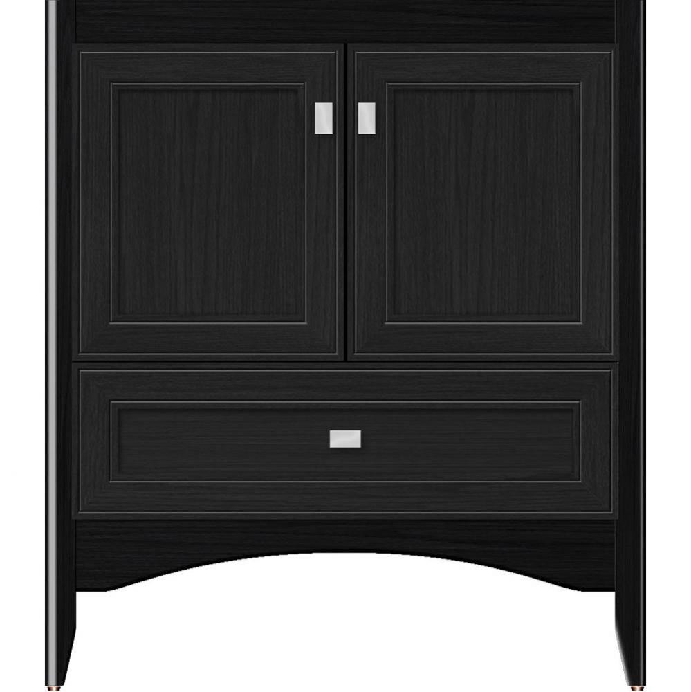 30 X 18 X 34.5 Wallingford Town Vanity Deco Miter Midnight Oak 3 Drw