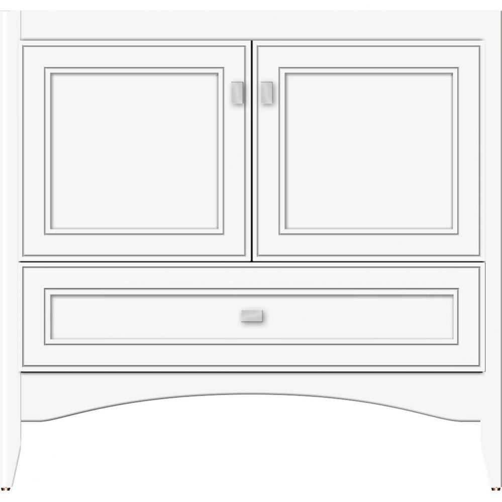 36 X 18 X 34.5 Wallingford Town Vanity Deco Miter Sat White 3 Drw