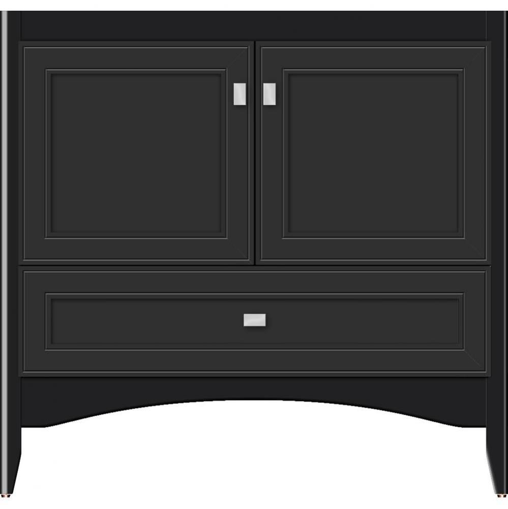 36 X 21 X 34.5 Wallingford Town Vanity Deco Miter Sat Black 3 Drw