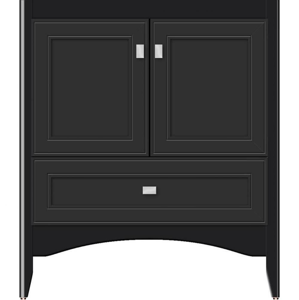 30 X 18 X 34.5 Wallingford Town Vanity Deco Miter Sat Black 3 Drw