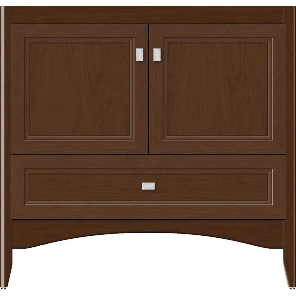 36 X 21 X 34.5 Wallingford Town Vanity Ogee Miter Pecan Cherry 3 Drw