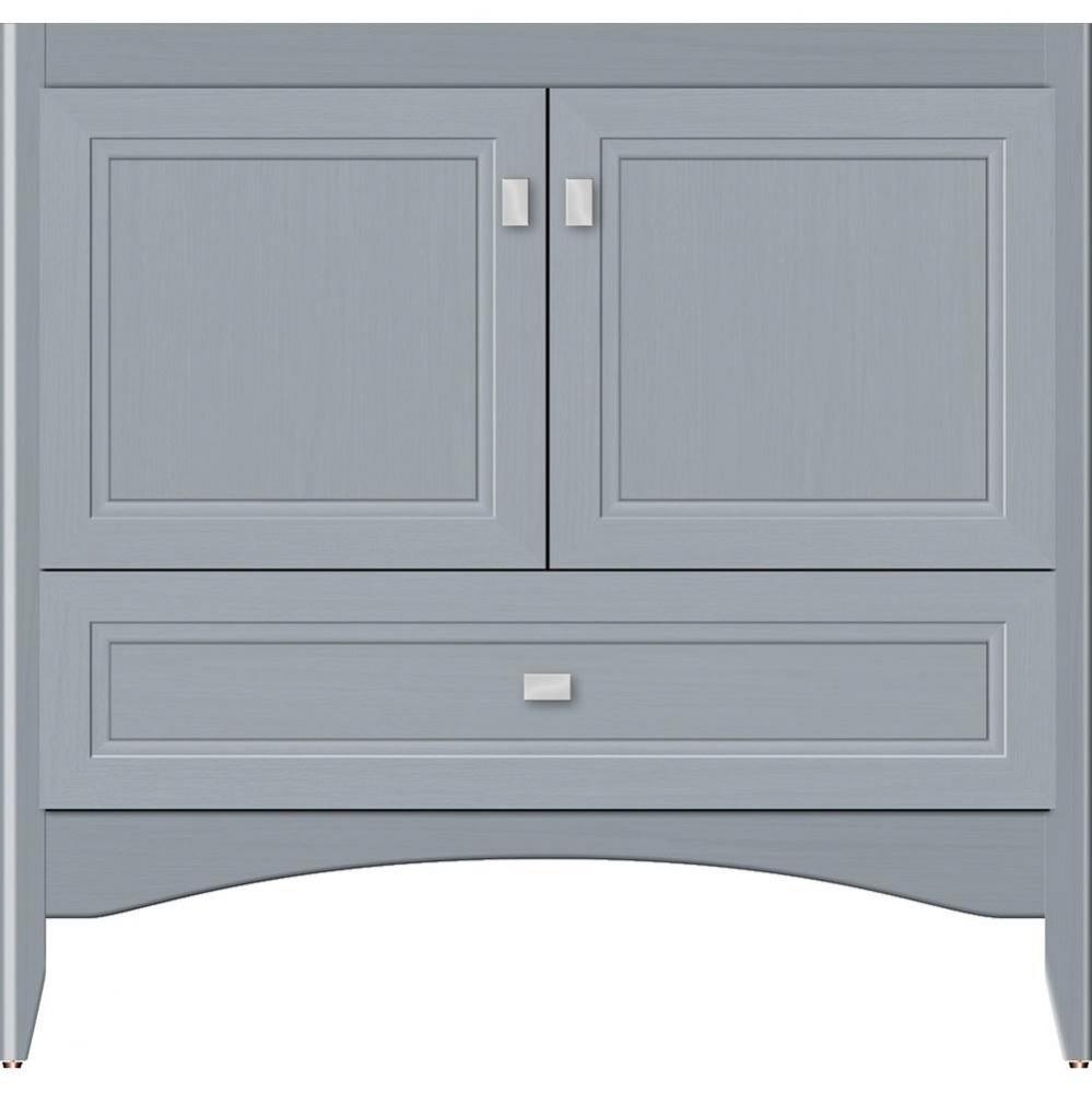 36 X 21 X 34.5 Wallingford Town Vanity Ogee Miter Silver Oak 3 Drw