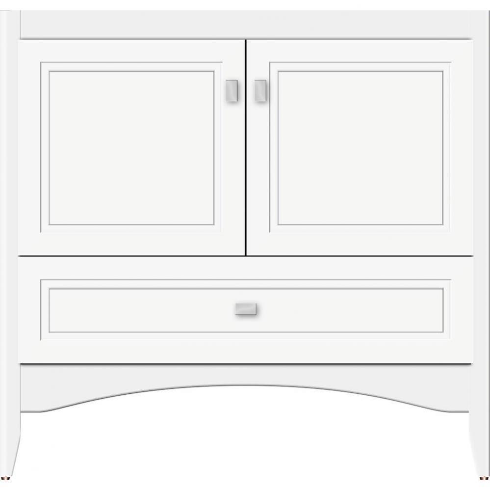 36 X 18 X 34.5 Wallingford Town Vanity Ogee Miter Sat White 3 Drw