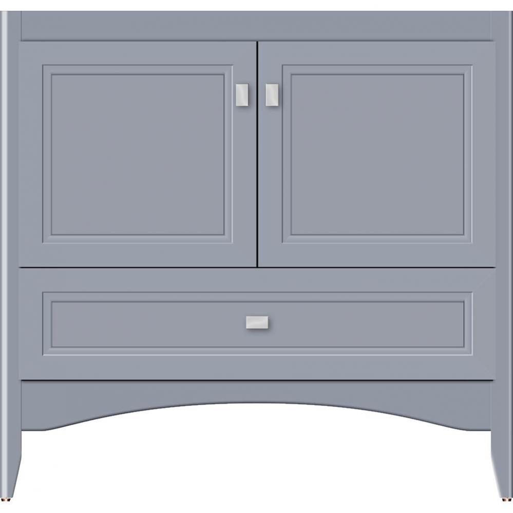 36 X 18 X 34.5 Wallingford Town Vanity Ogee Miter Sat Silver 3 Drw