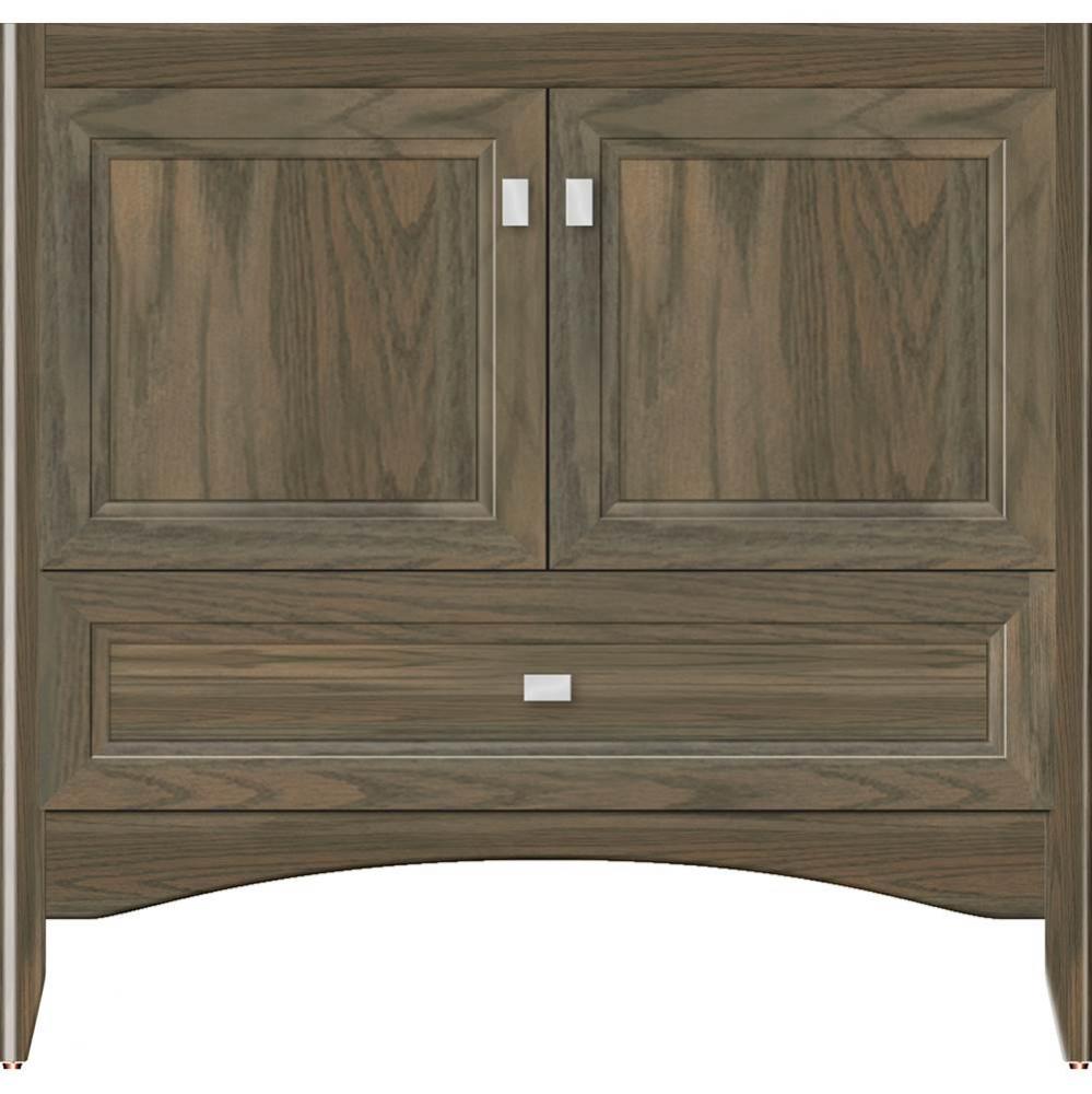 36 X 18 X 34.5 Wallingford Town Vanity Ogee Miter Dusky Oak 3 Drw