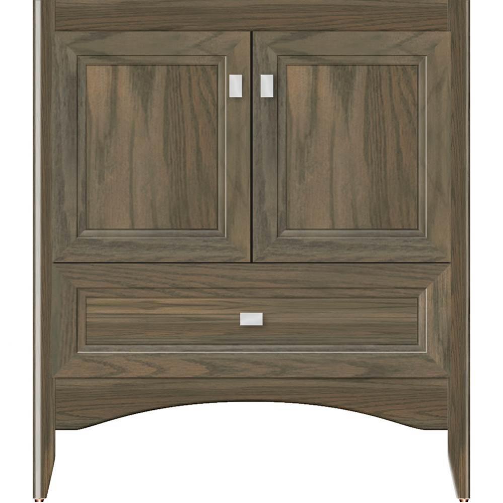 30 X 21 X 34.5 Wallingford Town Vanity Ogee Miter Dusky Oak 3 Drw