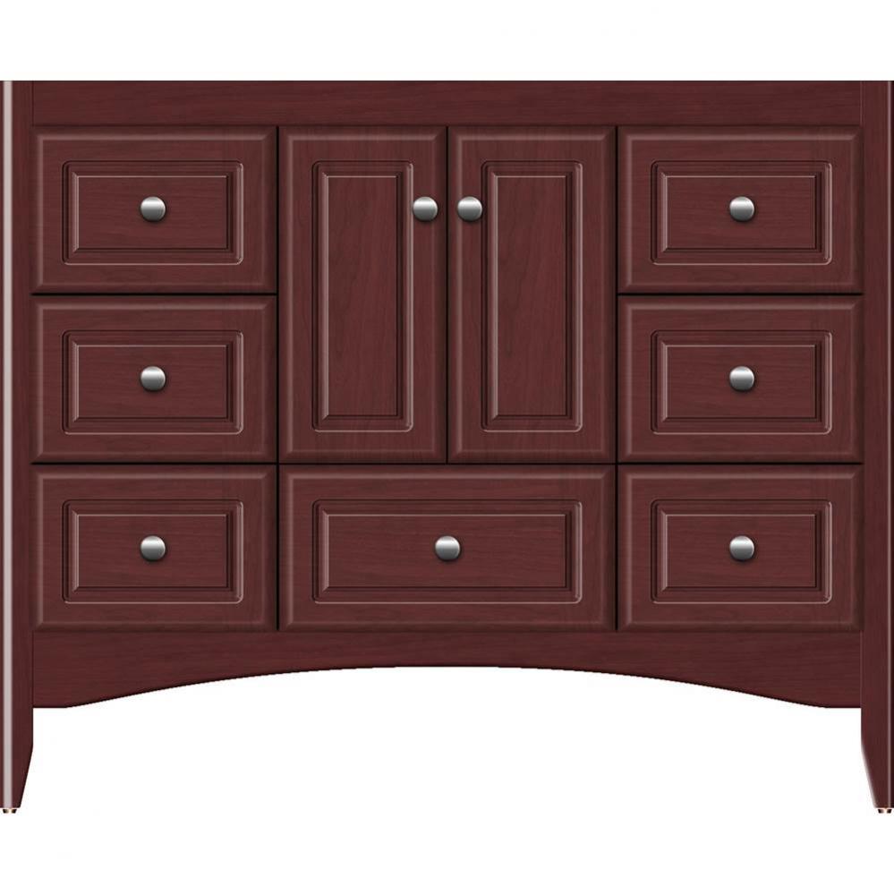 42 X 18 X 34.5 Wallingford Town Vanity Ultra Dk Cherry 6 Drw