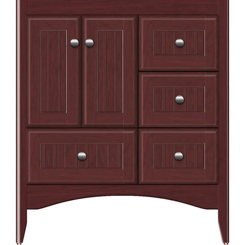 30 X 18 X 34.5 Wallingford Vanity Beaded Dk Cherry Rh