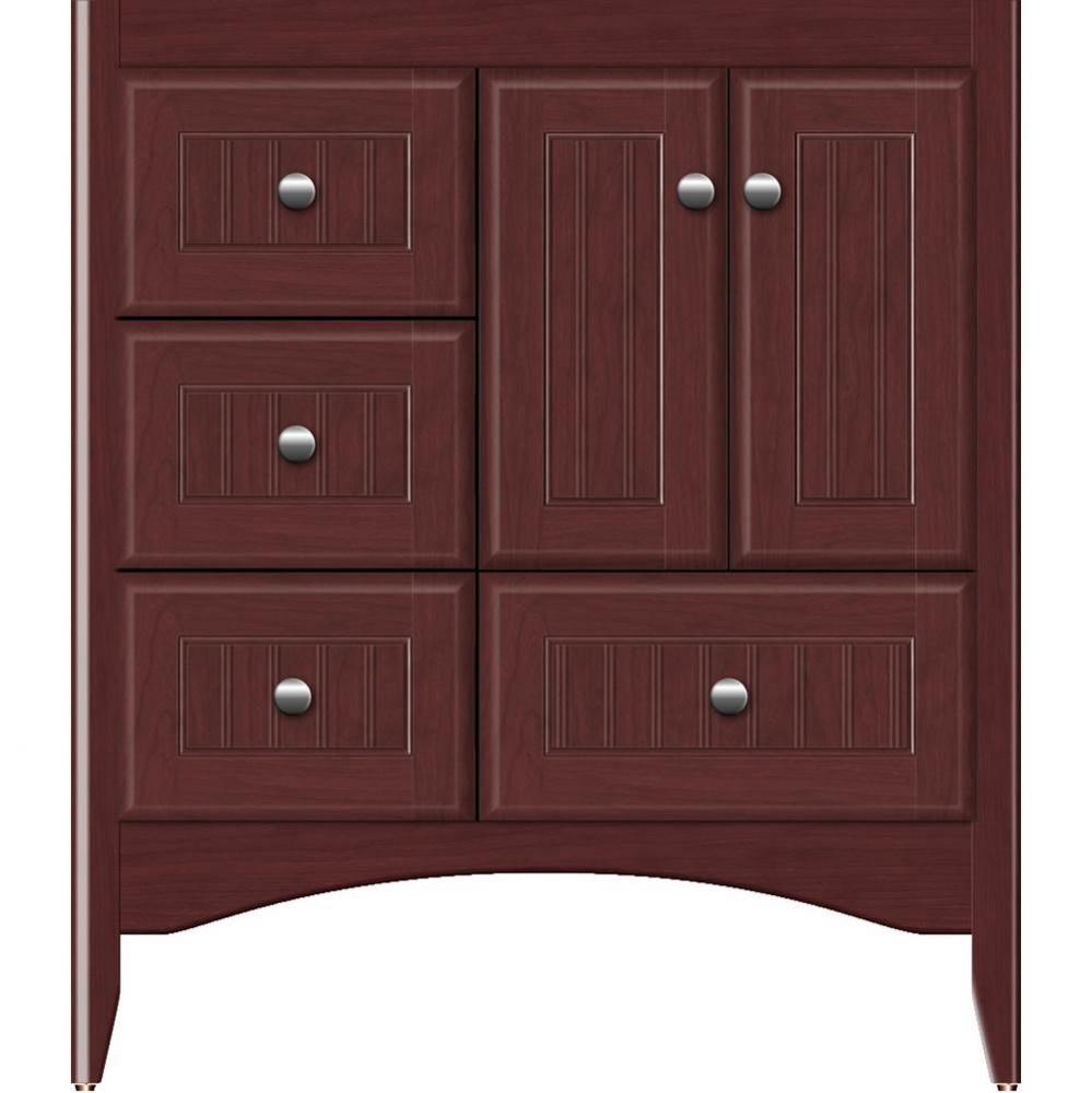 30 X 18 X 34.5 Wallingford Vanity Beaded Dk Cherry Lh