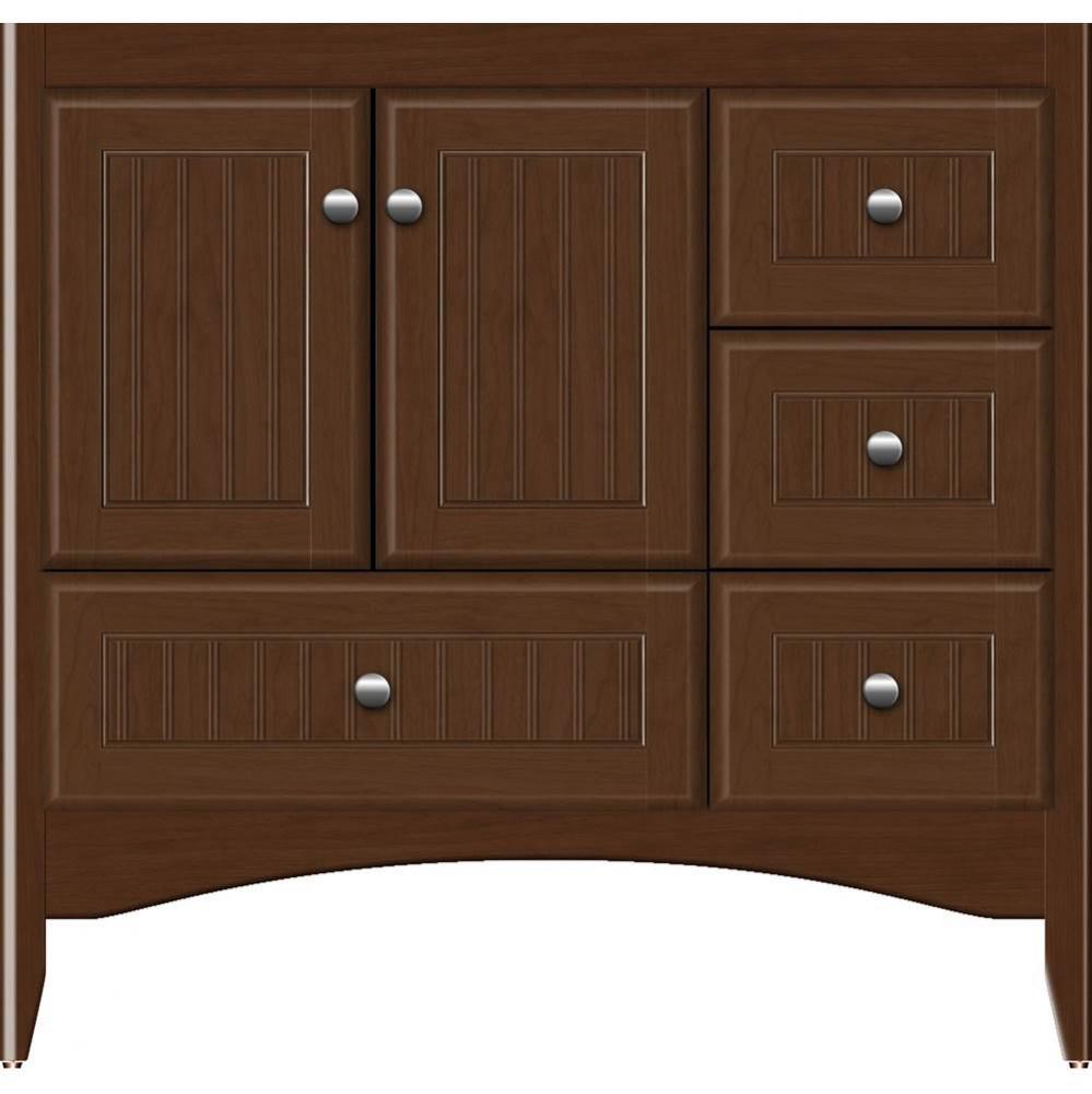 36 X 21 X 34.5 Wallingford Vanity Beaded Pecan Cherry Rh