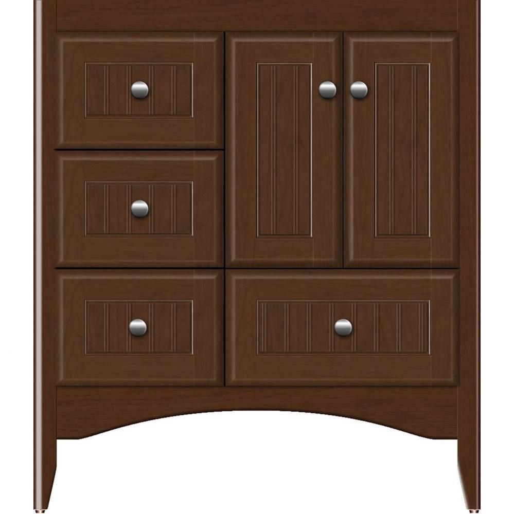 30 X 18 X 34.5 Wallingford Vanity Beaded Pecan Cherry Lh