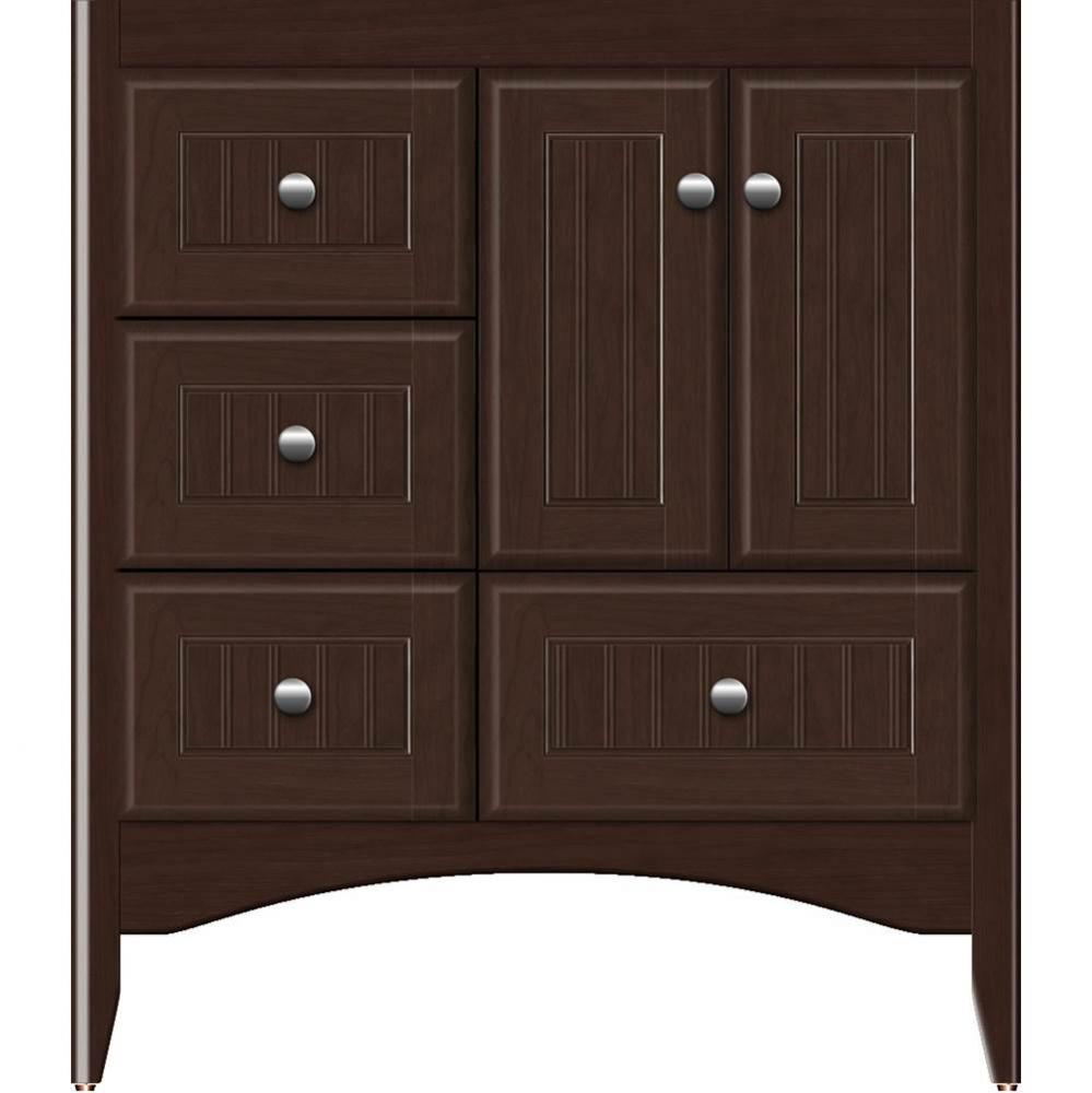 30 X 21 X 34.5 Wallingford Vanity Beaded Choc Cherry Lh