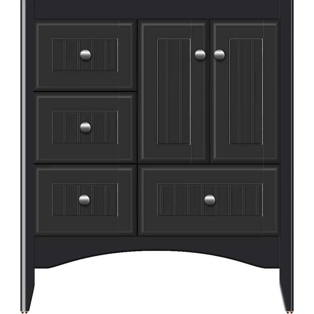 30 X 21 X 34.5 Wallingford Vanity Beaded Sat Black Lh