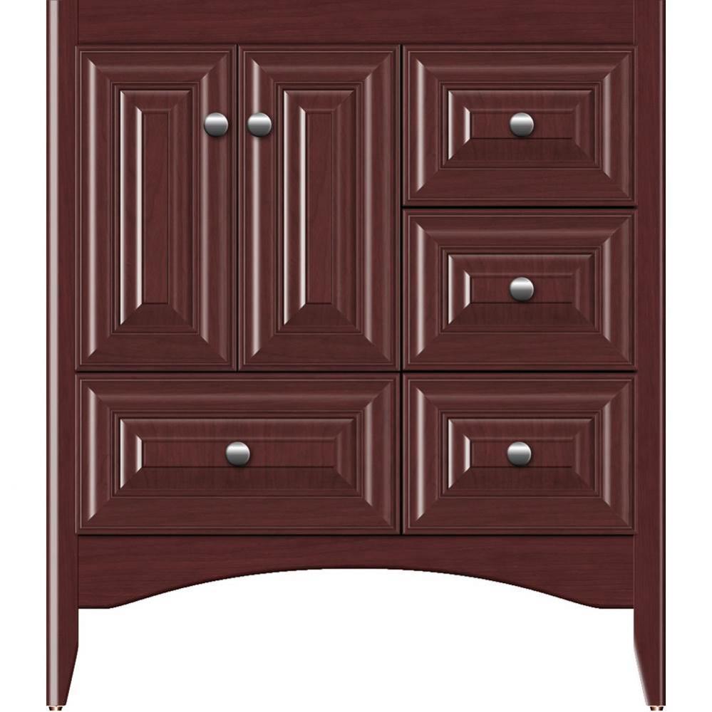 30 X 21 X 34.5 Wallingford Vanity Classic Miter Dk Cherry Rh