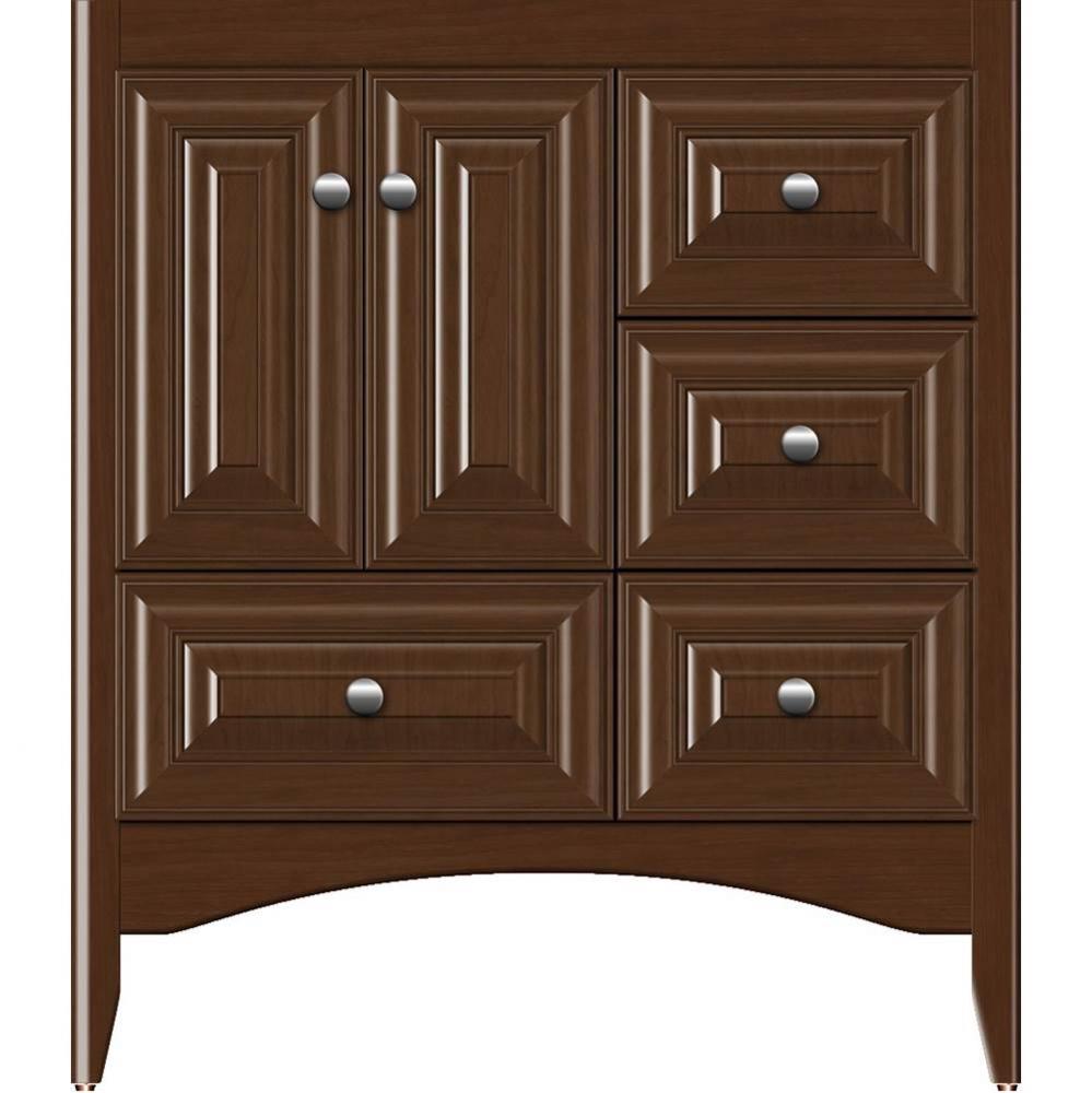 30 X 18 X 34.5 Wallingford Vanity Classic Miter Pecan Cherry Rh