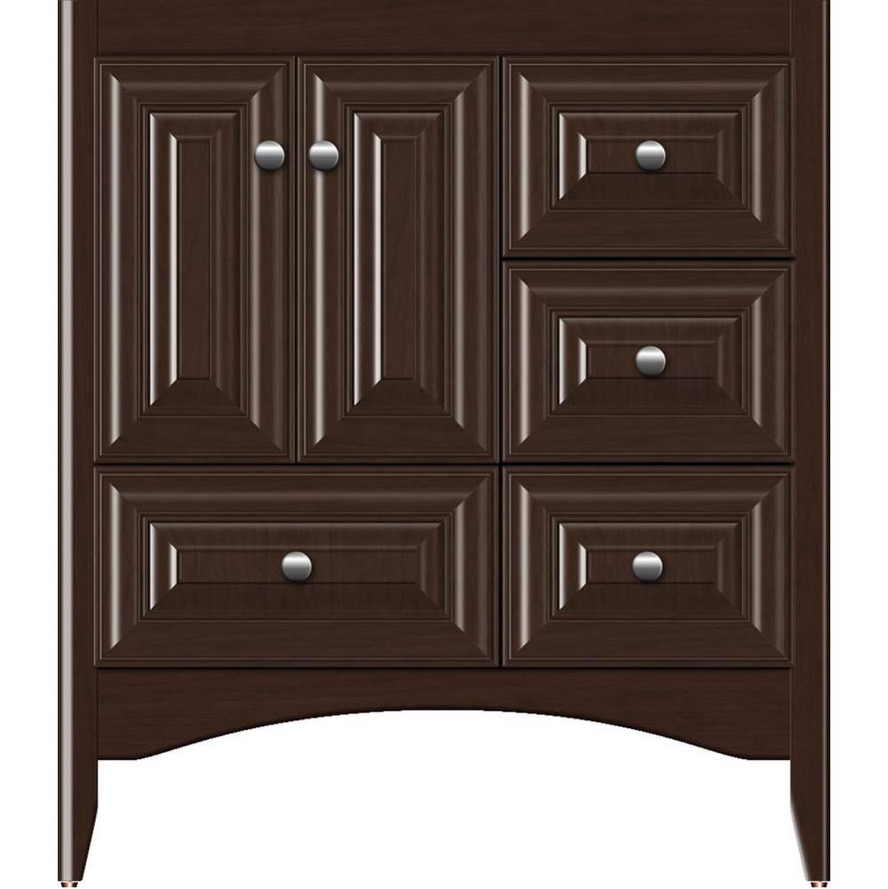 30 X 18 X 34.5 Wallingford Vanity Classic Miter Choc Cherry Rh