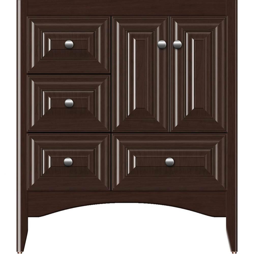 30 X 21 X 34.5 Wallingford Vanity Classic Miter Choc Cherry Lh