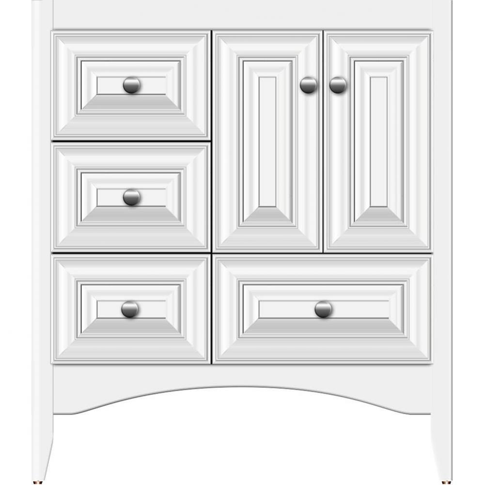 30 X 21 X 34.5 Wallingford Vanity Classic Miter Sat White Lh