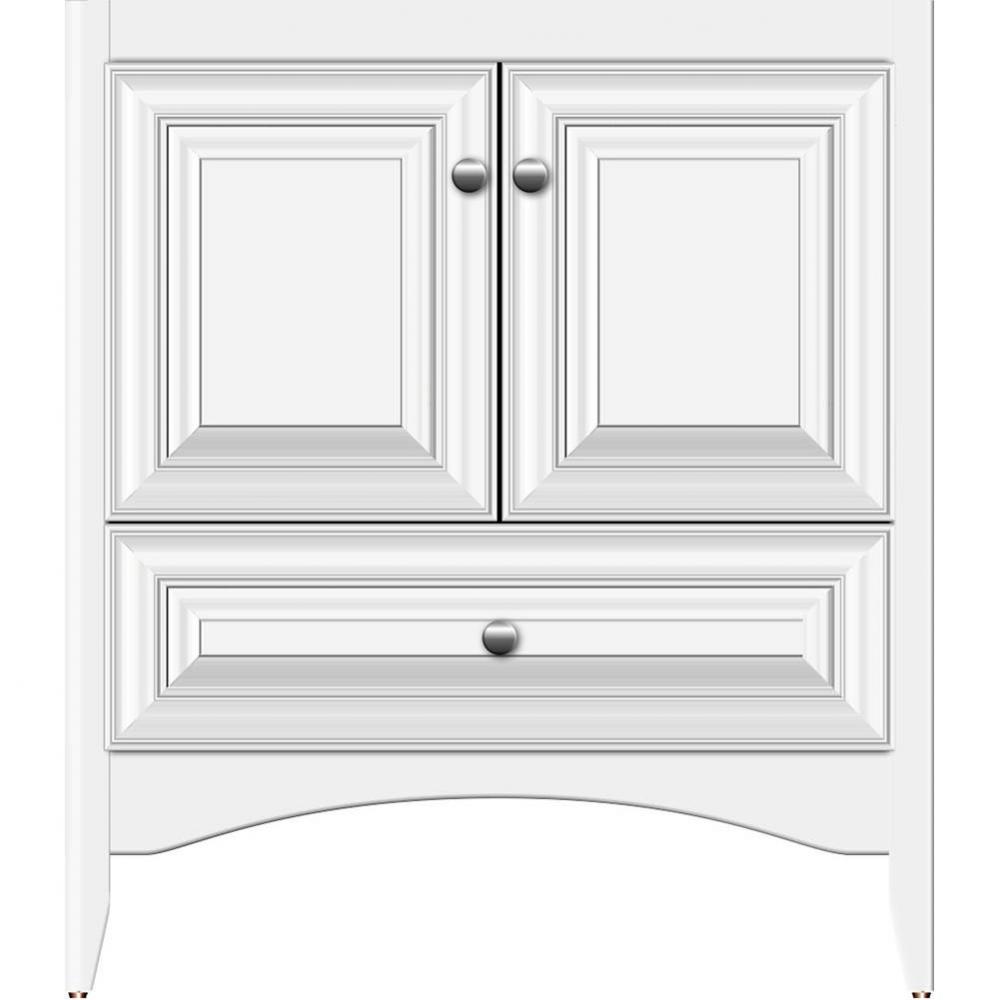 30 X 21 X 34.5 Wallingford Town Vanity Classic Miter Sat White 3 Drw