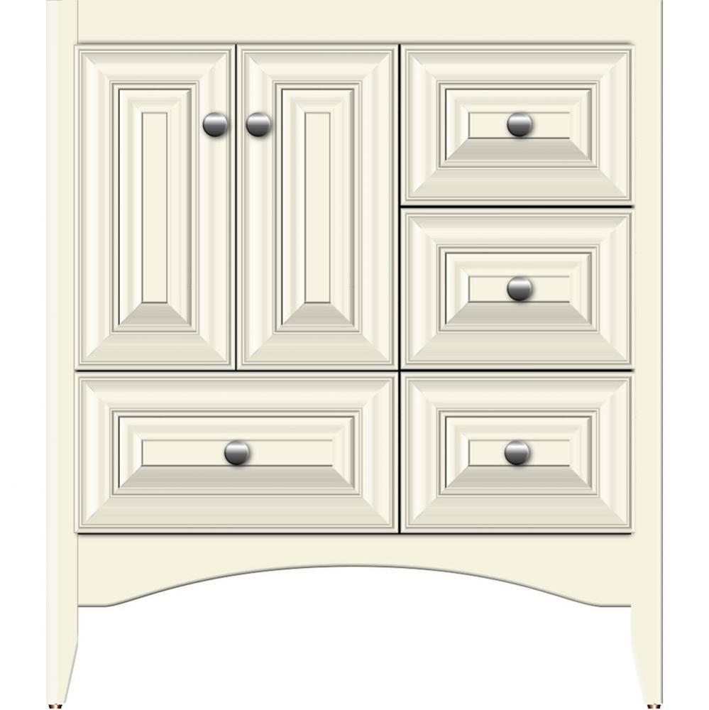 30 X 21 X 34.5 Wallingford Vanity Classic Miter Sat Biscuit Rh