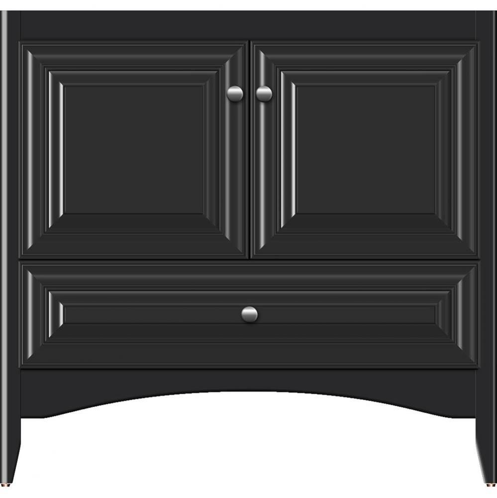 36 X 18 X 34.5 Wallingford Town Vanity Classic Miter Sat Black 3 Drw