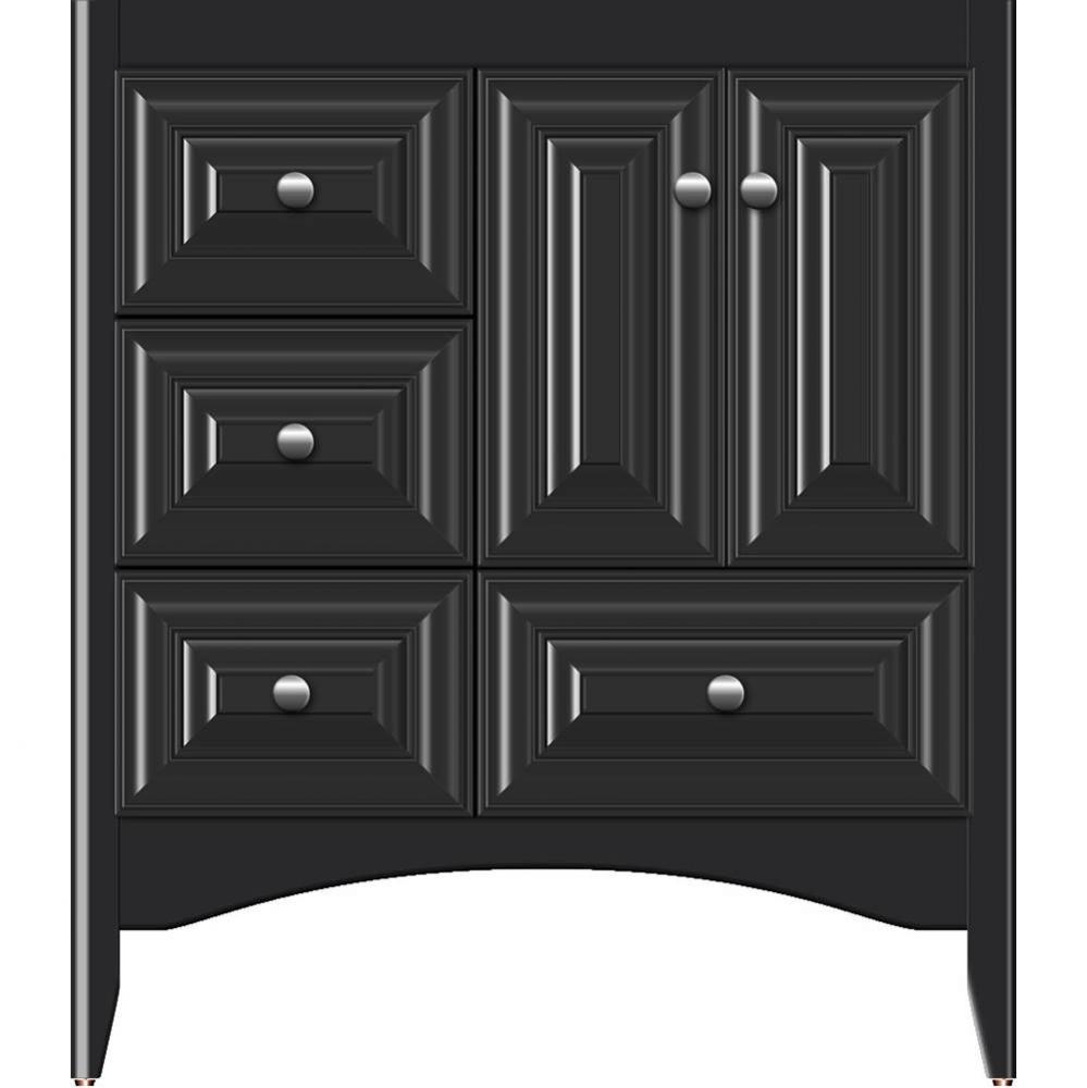 30 X 21 X 34.5 Wallingford Vanity Classic Miter Sat Black Lh