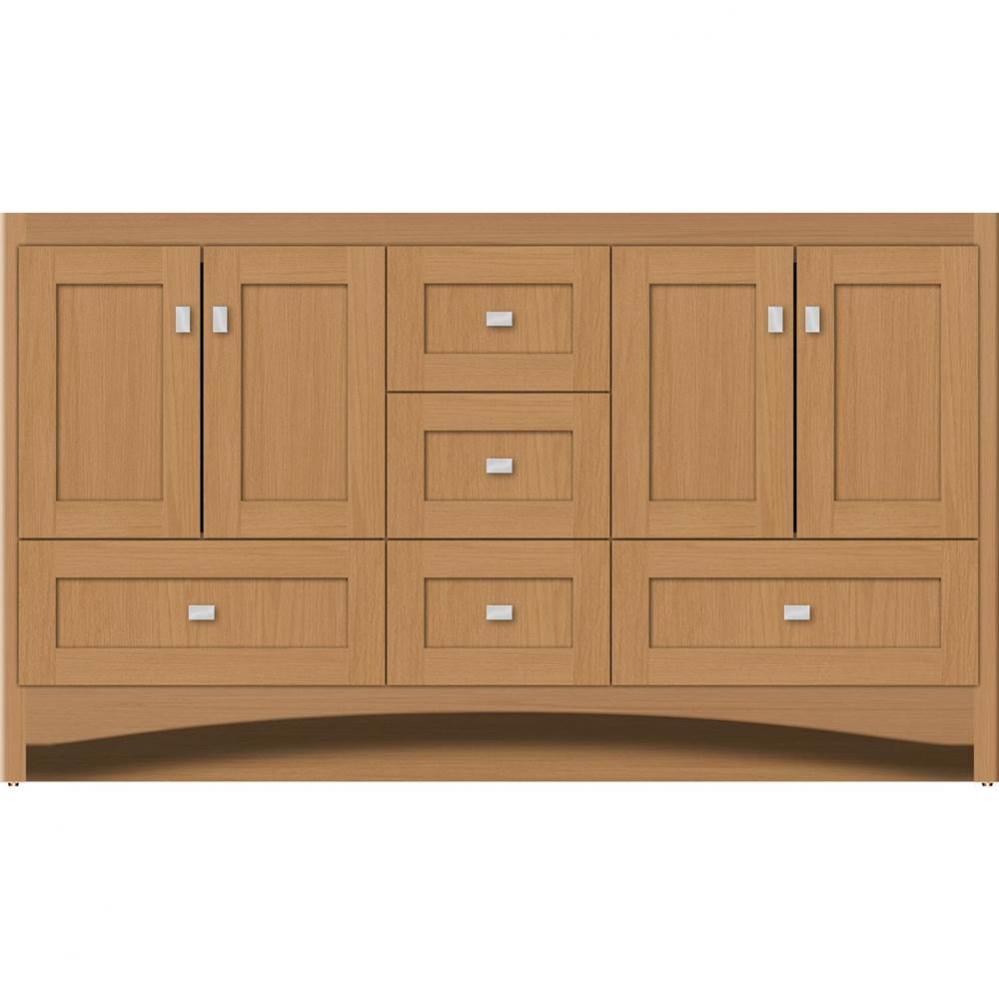 60 X 18 X 34.5 Ravenna Vanity Shaker Nat Oak Db