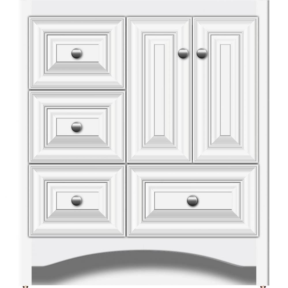 30 X 21 X 34.5 Ravenna Vanity Classic Miter Sat White Lh