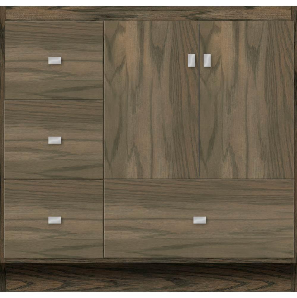36 X 18 X 34.5 Montlake Vanity Slab Dusky Oak Lh