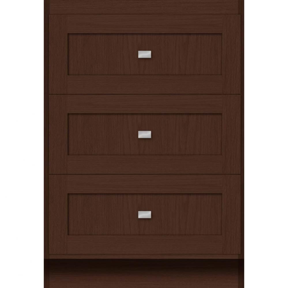 24 X 18 X 34.5 Montlake Drawer Bank Shaker Choc Oak