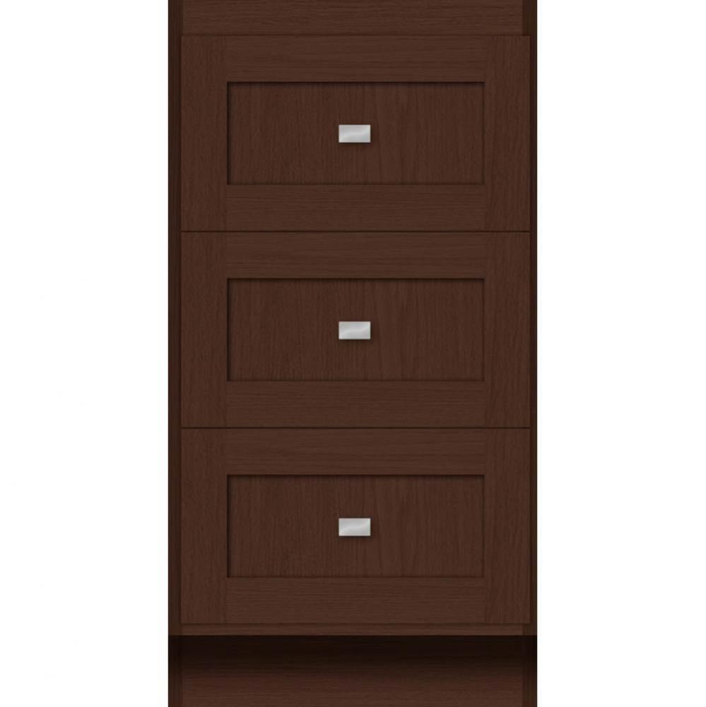 18 X 21 X 34.5 Montlake Drawer Bank Shaker Choc Oak