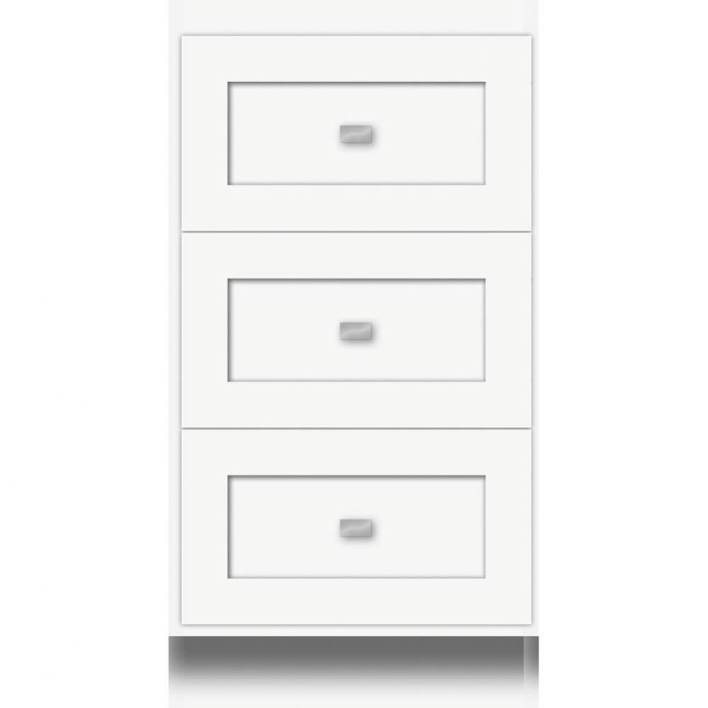 18 X 18 X 34.5 Montlake Drawer Bank Shaker Sat White