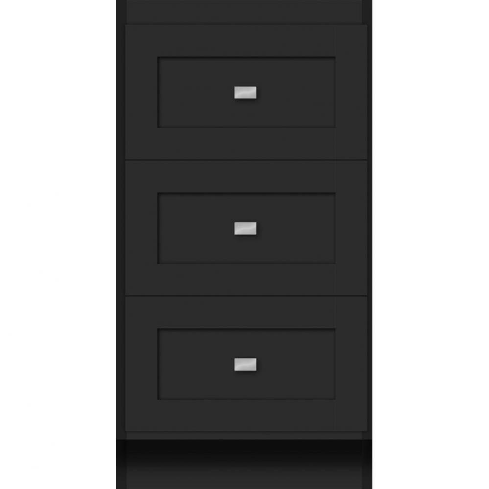 18 X 18 X 34.5 Montlake Drawer Bank Shaker Sat Black