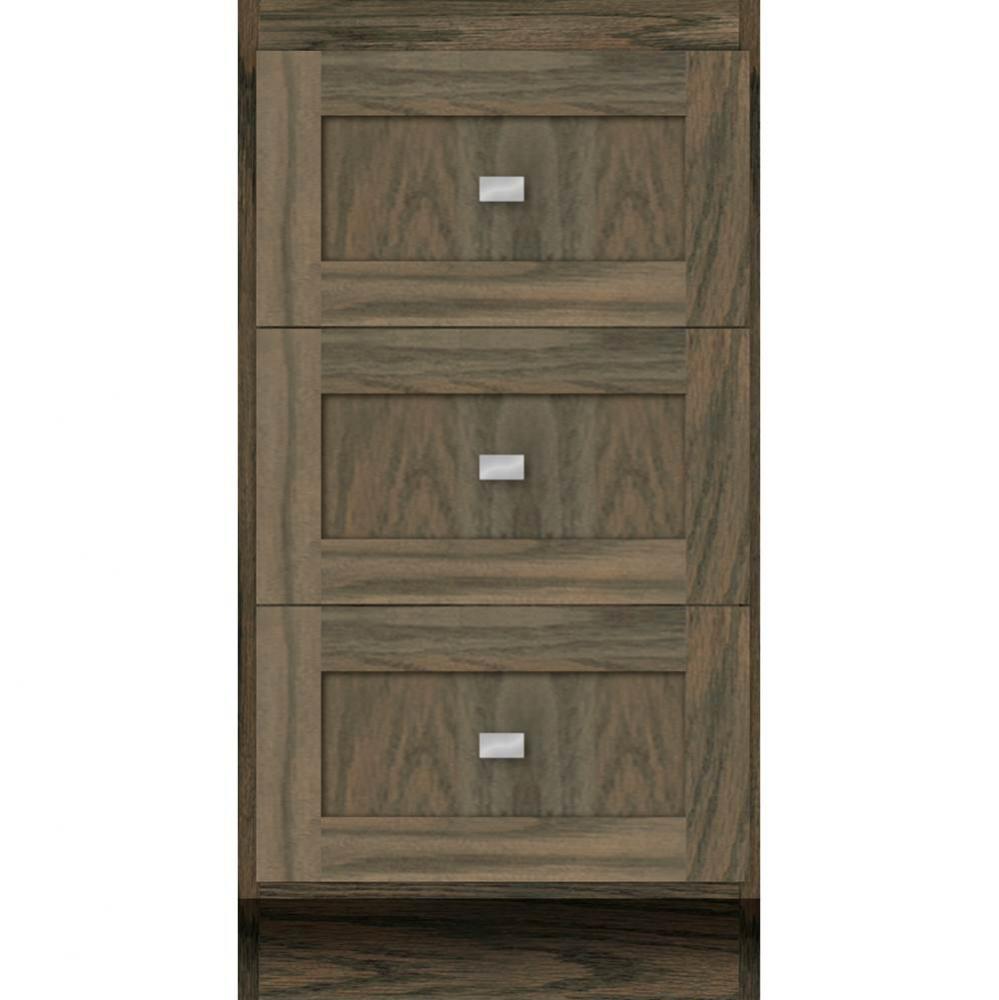 18 X 18 X 34.5 Montlake Drawer Bank Shaker Dusky Oak