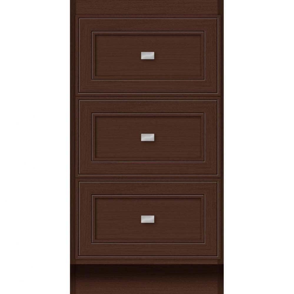 18 X 18 X 34.5 Montlake Drawer Bank Deco Miter Choc Oak