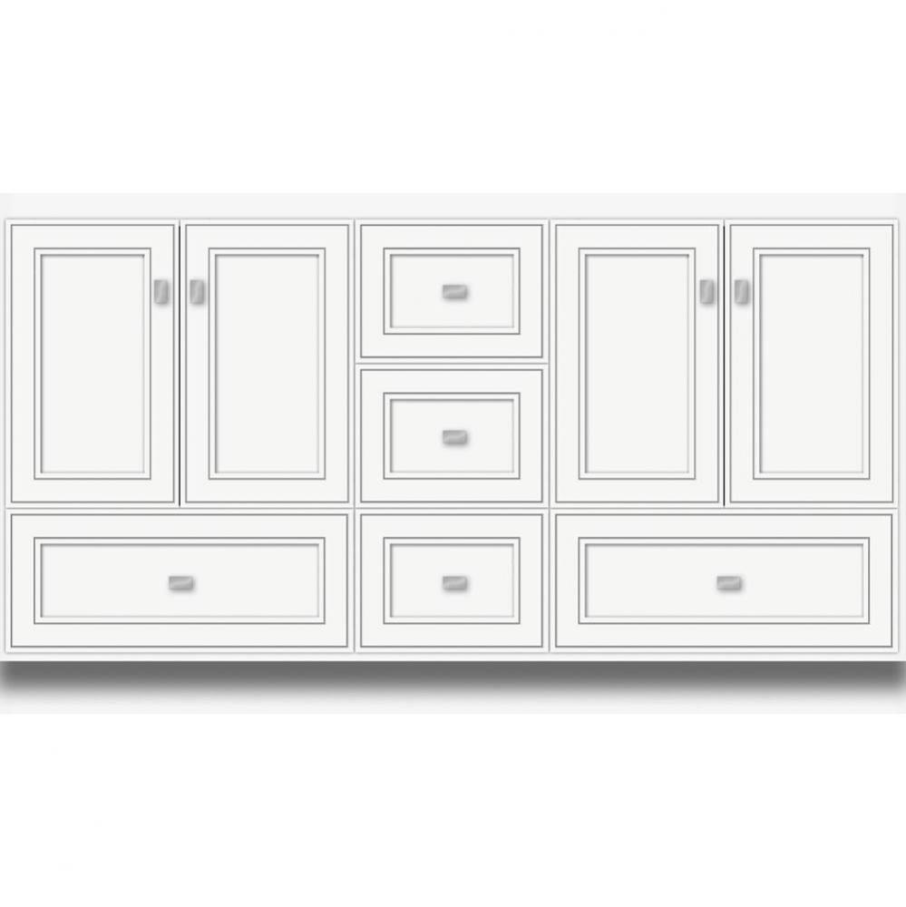 60 X 21 X 34.5 Montlake Vanity Deco Miter Sat White Db