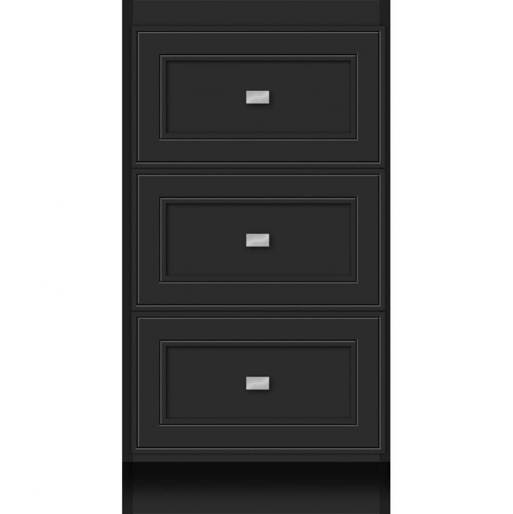 18 X 18 X 34.5 Montlake Drawer Bank Deco Miter Sat Black