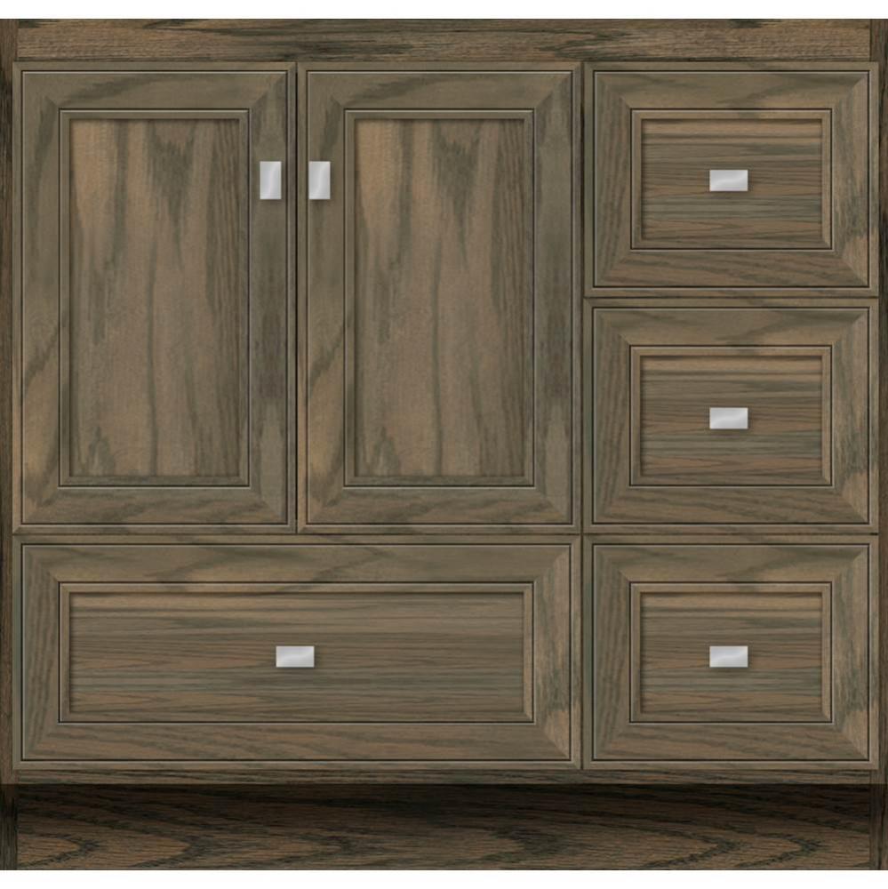 36 X 21 X 34.5 Montlake Vanity Deco Miter Dusky Oak Rh