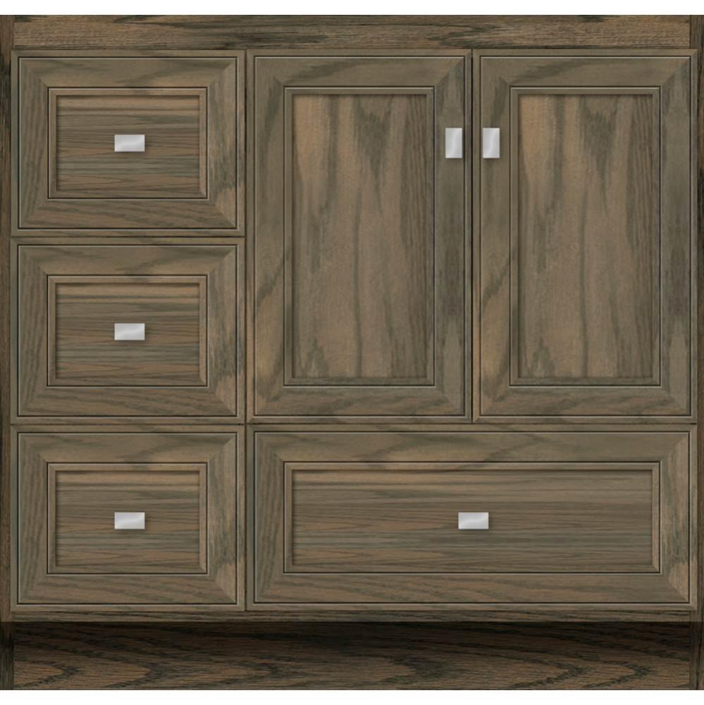 36 X 18 X 34.5 Montlake Vanity Deco Miter Dusky Oak Lh