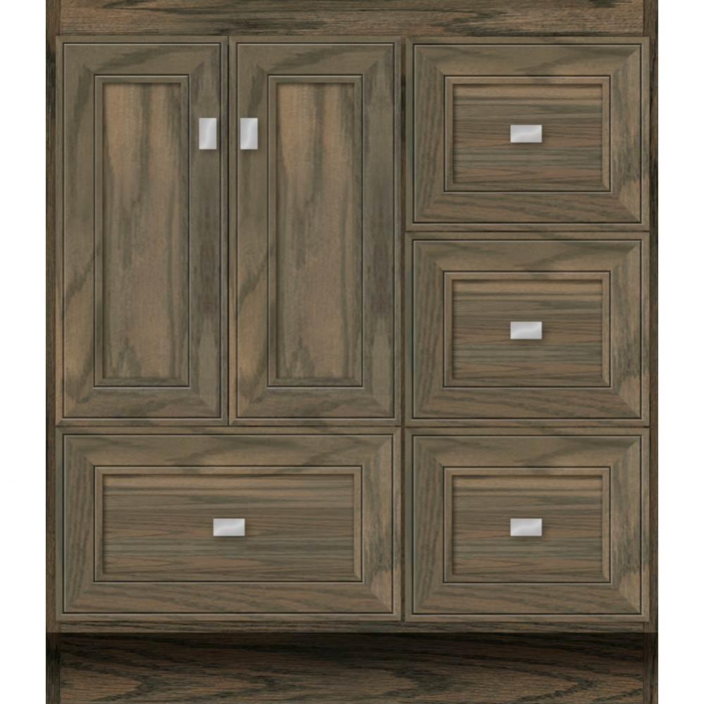 30 X 18 X 34.5 Montlake Vanity Deco Miter Dusky Oak Rh