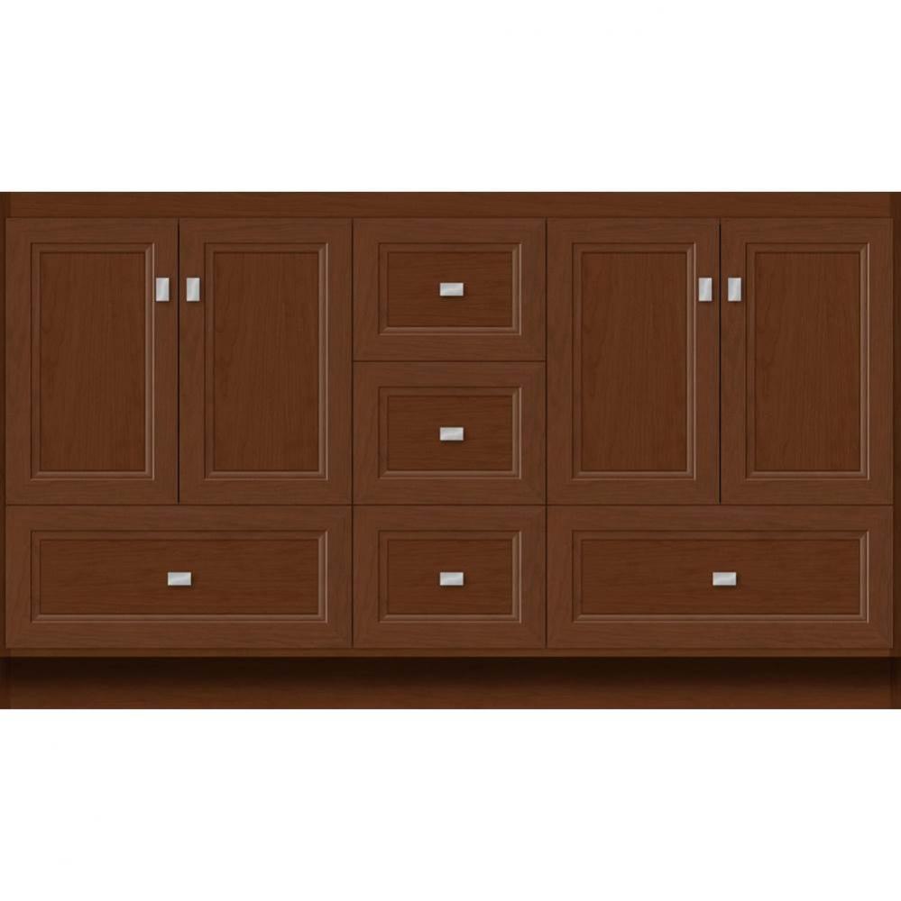 60 X 18 X 34.5 Montlake Vanity Ogee Miter Pecan Cherry Db